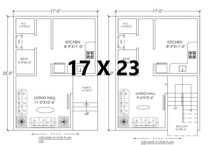 17 * 23 Duplex Home design