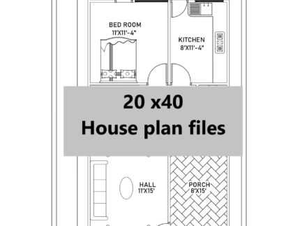 20 * 40 1bhk house plan