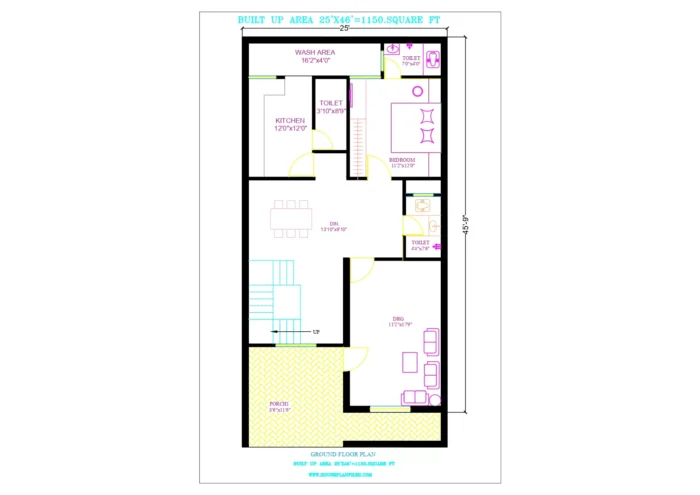 25 * 46 house plan