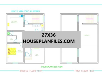 27x36  single floor house plans