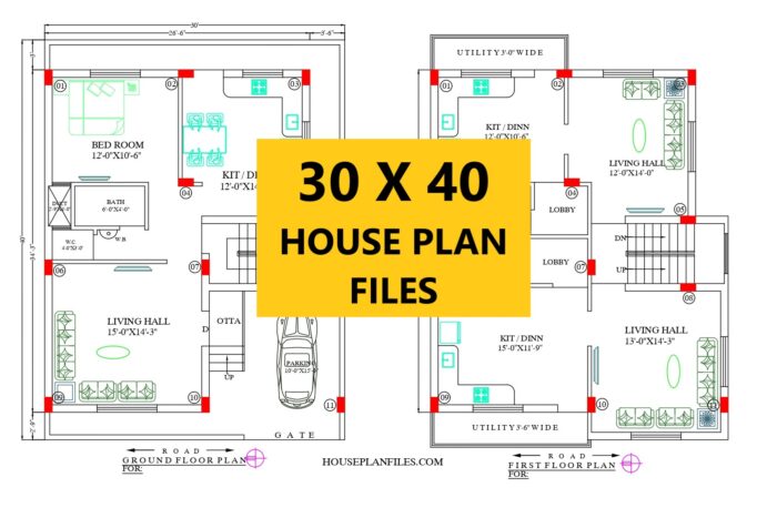 duplex house plans for 30x40 site