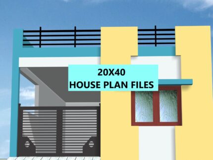 20 * 40 1 bhk house plan 3d