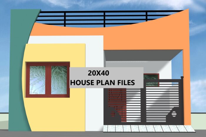 20 * 40 house plan 3d
