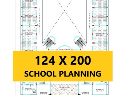124 x 200 school building architectural plan