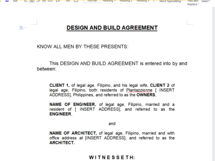 design & build agreement