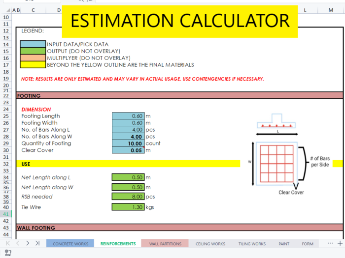 house construction estimation calculator