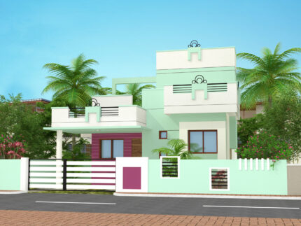 30 * 52 3 bedroom house design