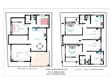 40 * 45 house plan