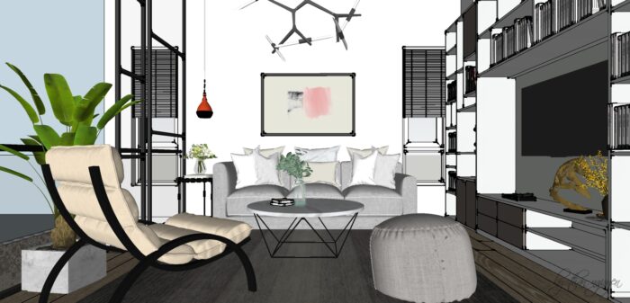 DRAWING ROOM INTERIOR SKP FILE - Image 2