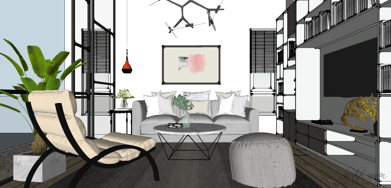 DRAWING ROOM INTERIOR SKP FILE - Image 2
