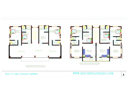 48x34 2bhk apartment design