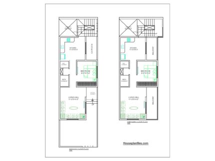17 * 58 Rental 1BHk House plan