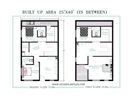 25 * 40 house plan west facing