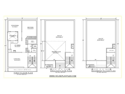 25 * 40 commercial showroom plan