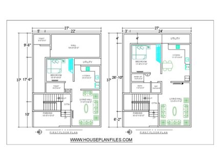 27 * 37 house plan