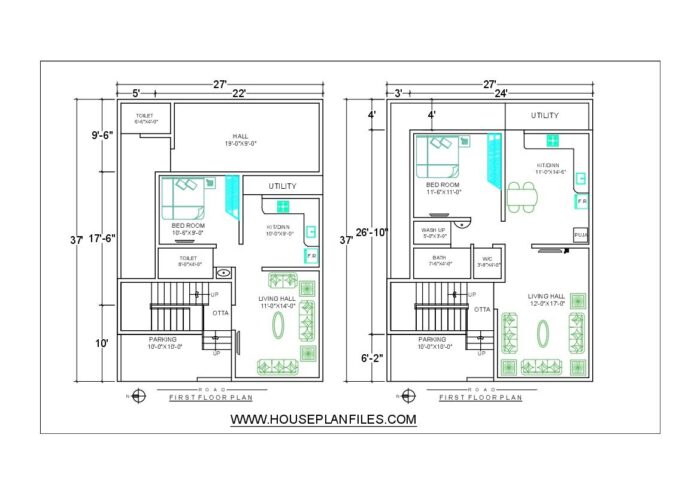 27 * 37 house plan