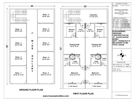 30 * 50 commercial house plan