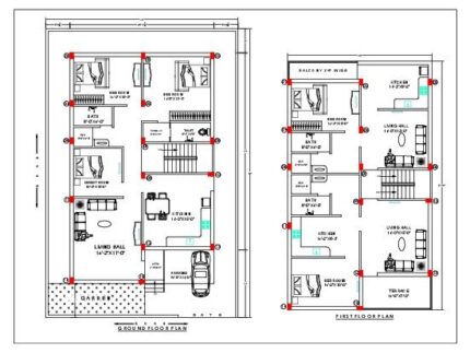270 gaj house plan