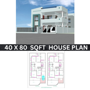 40 * 80 DOUBLE STOREY HOUSE PLAN