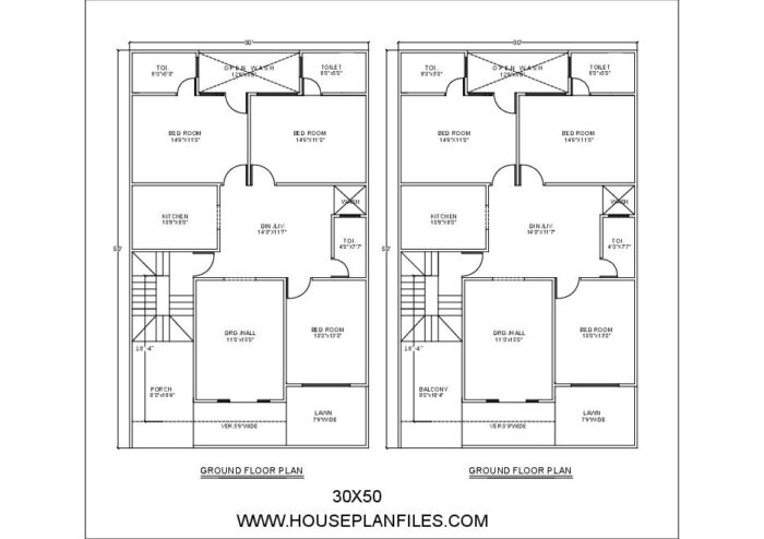 30 * 50  4bhk house design