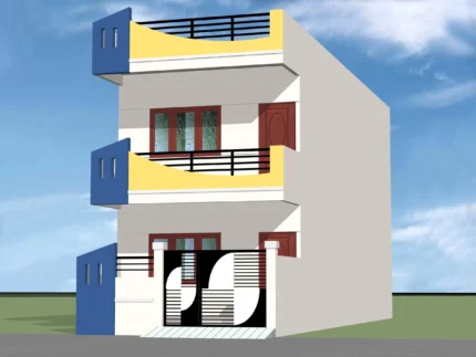 15 * 50 house front design