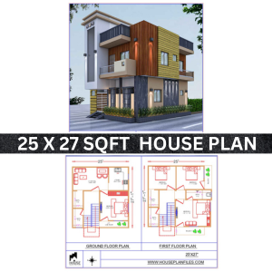 25 * 27 house plan 3d