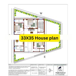 3 bhk corner house plan