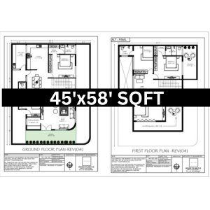 45 * 58 modern farm house plans