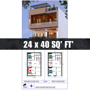 24 * 40 HOUSE PLAN 3D