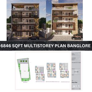 6846 Sqft Multistorey Building Plan
