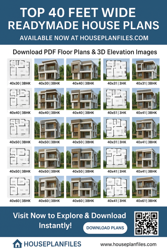 Explore 40ft Wide Readymade House Plans