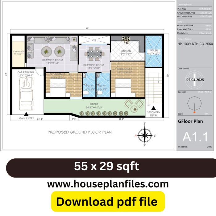 55x29 house plan