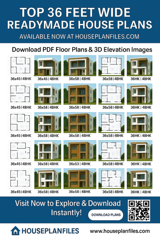Top 36 Feet Wide Readymade House Plans