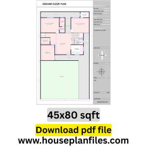 45x80 house plan drawing